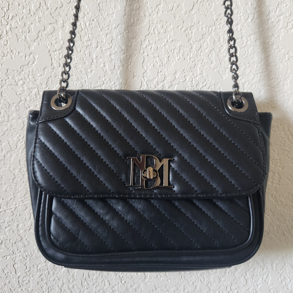 Badgley Mischka Crossbody Black Bag, Chain Strap